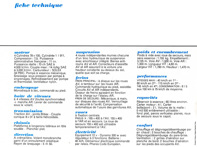 Belgian Citro�n ID19 Tourisme/Toerisme