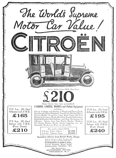 Slough-built Citro�n advertisement