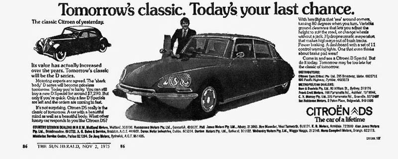 Australian Citro�n DS advertisement