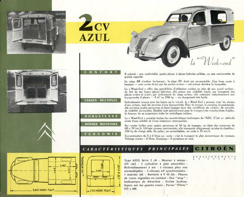 Belgian Citro�n 2CV AZUL Week-end